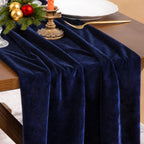 4 Pack Green Velvet Table Runner Cloth Fall Luxurious Wedding Party Decor