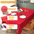 RowinsyDD 54 in X 300 FT Red Plastic Table Cover Roll with Slide Cutter