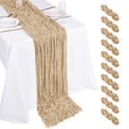 10 Pack Dusty Blue Cheesecloth Table Runner 17x108 Inch Boho Gauze Cheese Cloth Table Runners for Wedding Party Baby Shower Birthday Home Decor