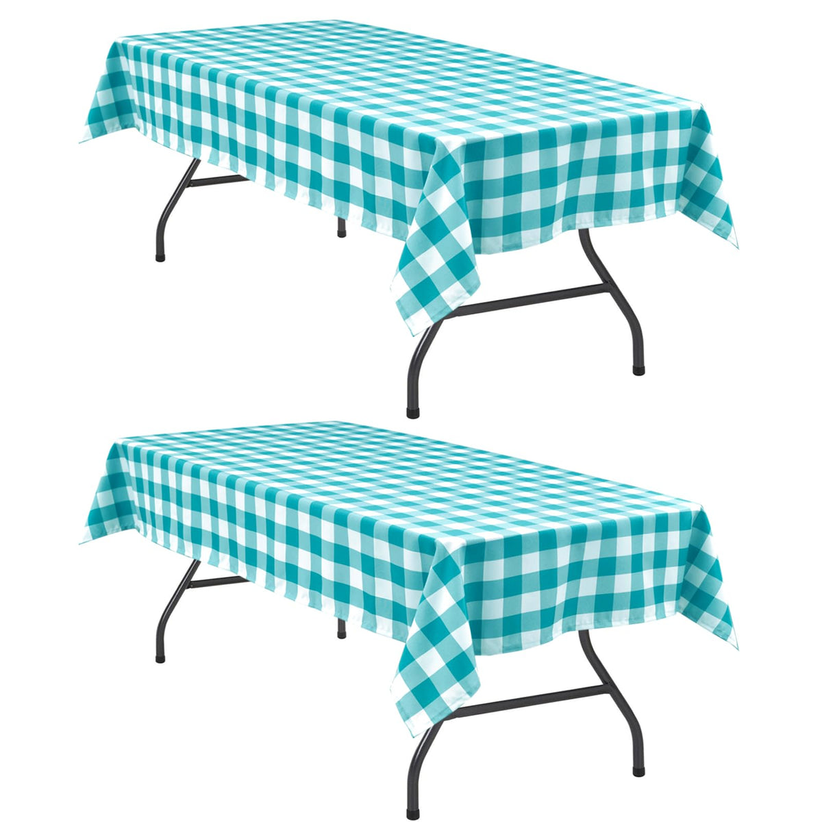 Hiasan Buffalo Plaid Tablecloth, 2 Pack, 60 x 84 inch, Black and White