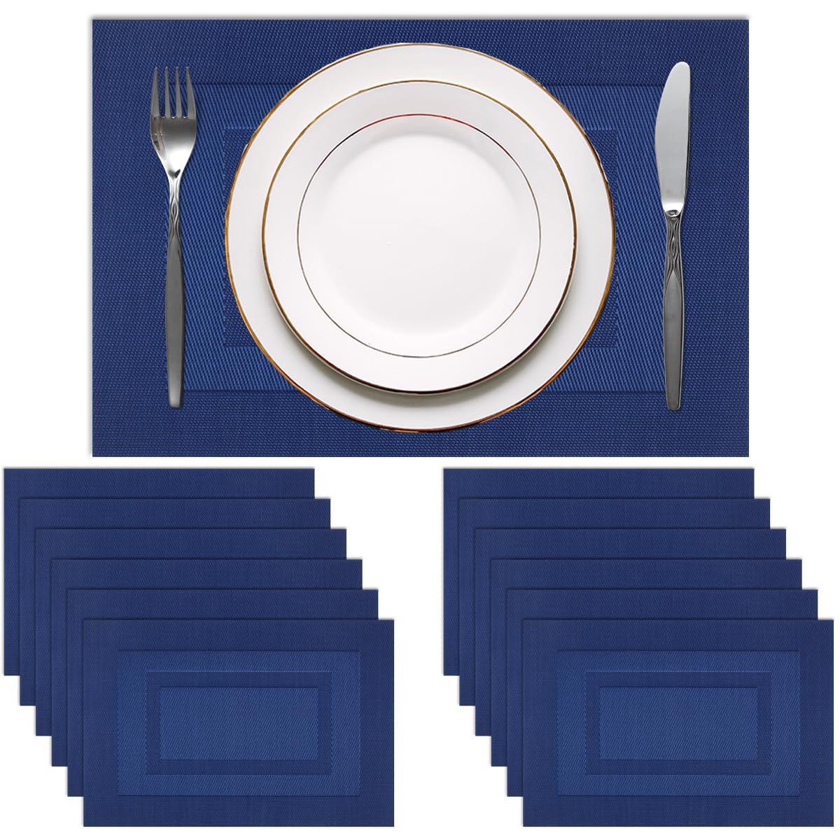 PIGCHCY Placemats,Durable Placemats for Dining Table,Washable Woven Vinyl Kitchen Placemats Set of 4 (Brown)