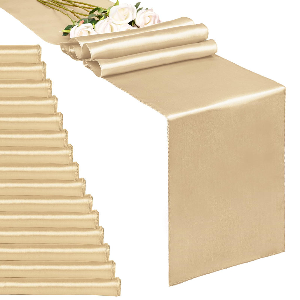 10-Pack Gold 12 x 108 inches Long Premium Satin Table Runner