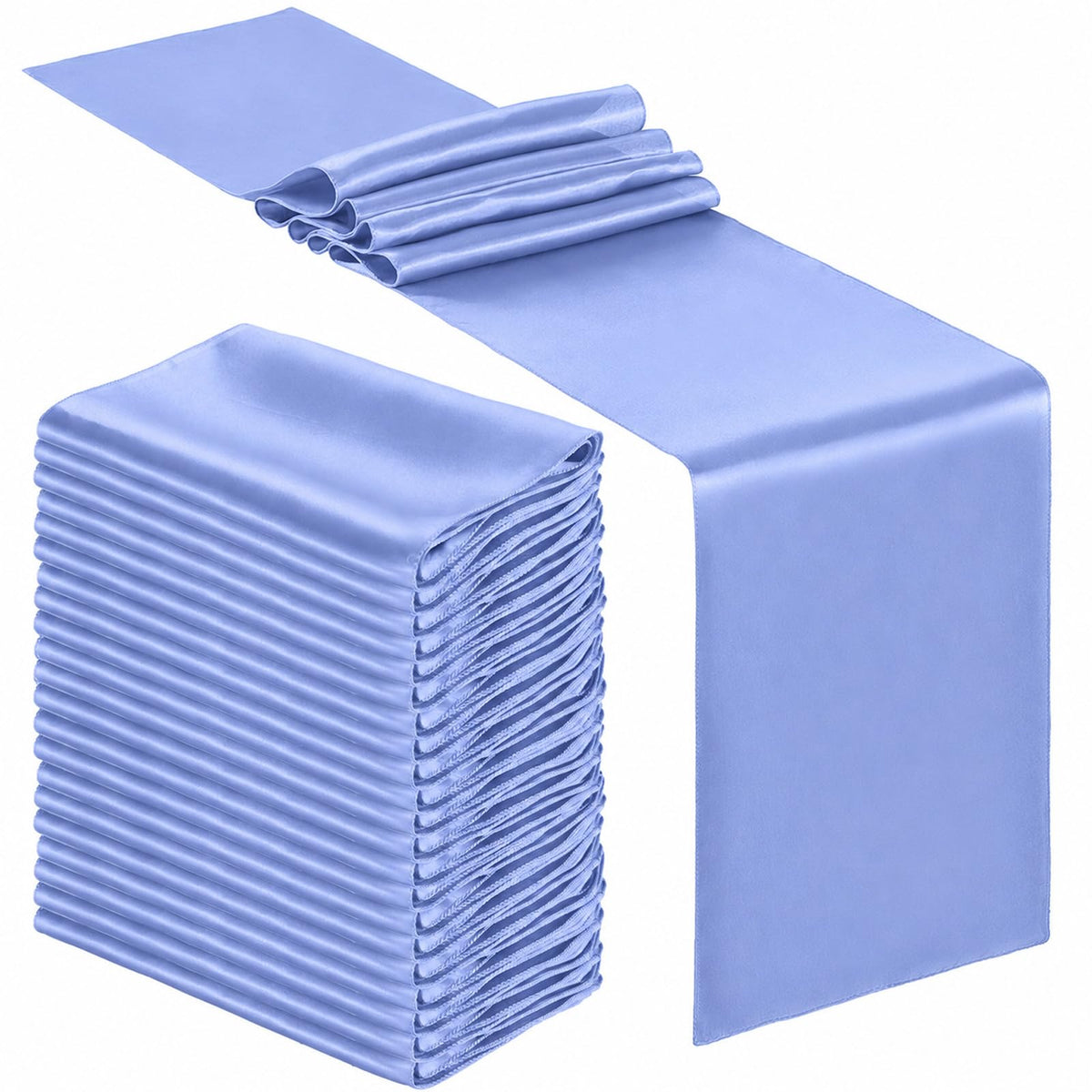 Bencailor 24 Pcs Navy Blue Satin Table Runners Bulk, 12 x 108 Inch