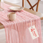 Pureegg 2 Pack Cheesecloth Table Runner 120 Inch Rust