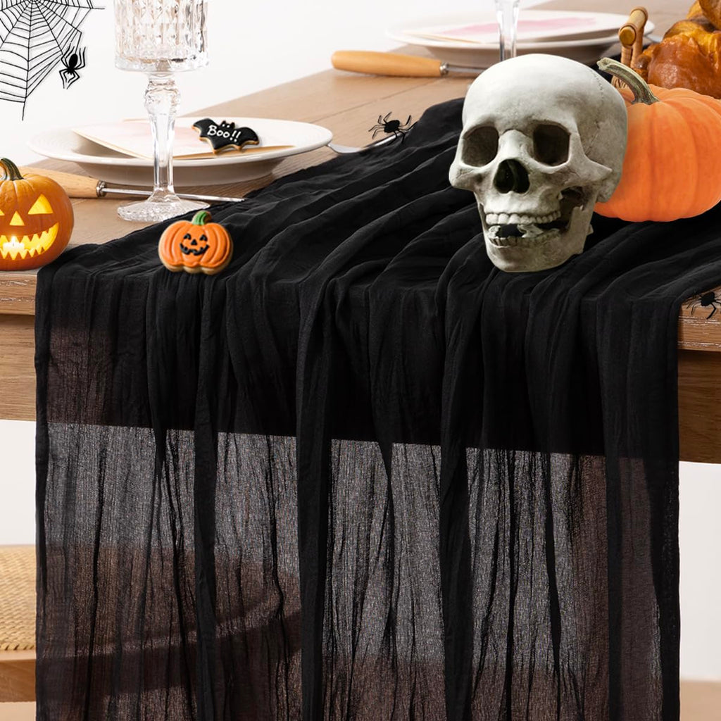 Ivory Cheesecloth Table Runner Farmhouse Fall Table Runner 10ft, 12 Pack