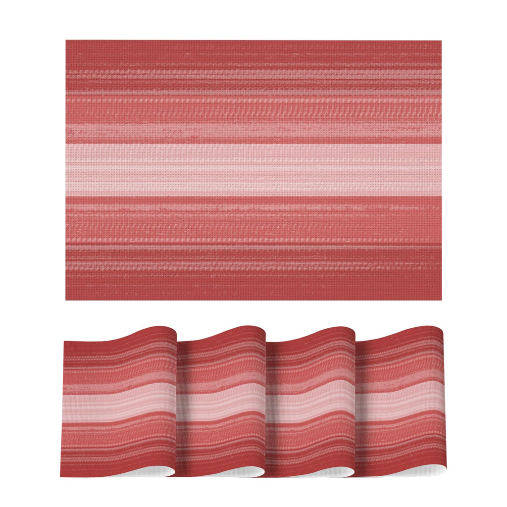 Artoid Mode Purple Gradient Stripes Placemats Set of 4, Washable Heat Resistant Non-Slip Woven Plastic Mardi Gras PVC Place Mats for Farmhouse Party Kitchen Dining Decor