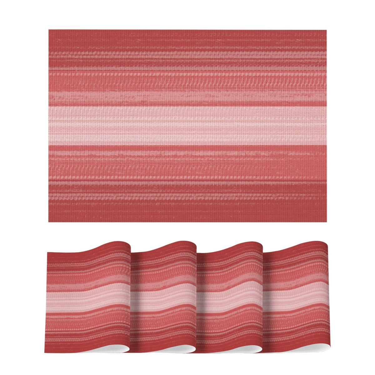Artoid Mode Purple Gradient Stripes Placemats Set of 4, Washable Heat Resistant Non-Slip Woven Plastic Mardi Gras PVC Place Mats for Farmhouse Party Kitchen Dining Decor