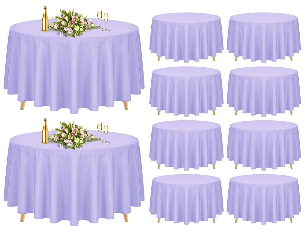 10 Pack Navy Blue Round Tablecloths 90 Inch, Polyester Round Table Cloth Circle Bulk Linen Washable Table Cloth Stain and Wrinkle Resistant Circle Table Cover for Wedding Party Dining Banquet