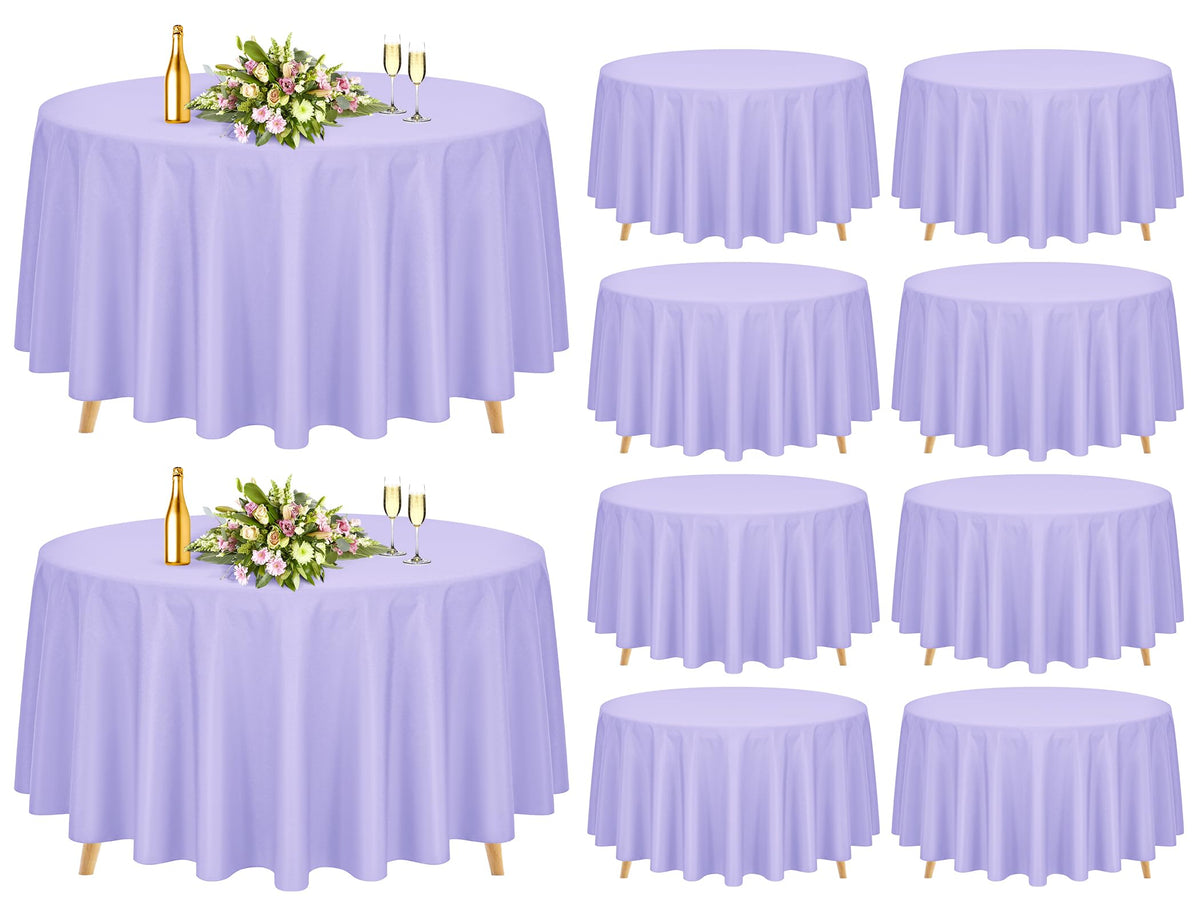 10 Pack Navy Blue Round Tablecloths 90 Inch, Polyester Round Table Cloth Circle Bulk Linen Washable Table Cloth Stain and Wrinkle Resistant Circle Table Cover for Wedding Party Dining Banquet