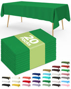 Pureegg 20 Pack Sage Green Disposable Plastic Tablecloth 54x108 Inch