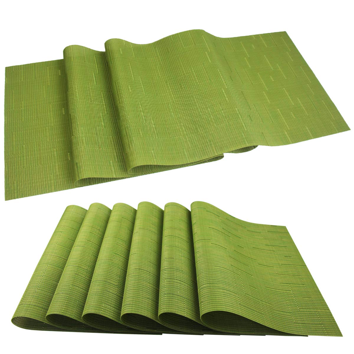 PIGCHCY Placemats,Durable Placemats for Dining Table,Washable Woven Vinyl Kitchen Placemats Set of 4 (Brown)