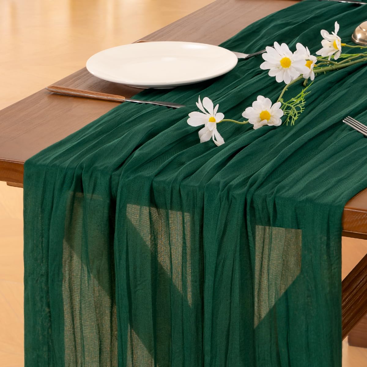 Blue Cheesecloth Table Runner Fall Boho Wedding Birthday Party Home Decor