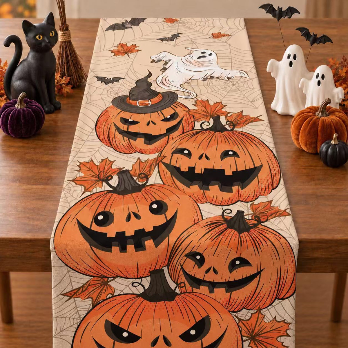 OHOME Fall Decor - Stained Glass Table Runner