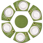 PIGCHCY Place Mats Heat-Resistant Non Slip Placemats Washable Easy to Clean Woven Vinyl Placemats for Dining Table (Set of 4, Brown)