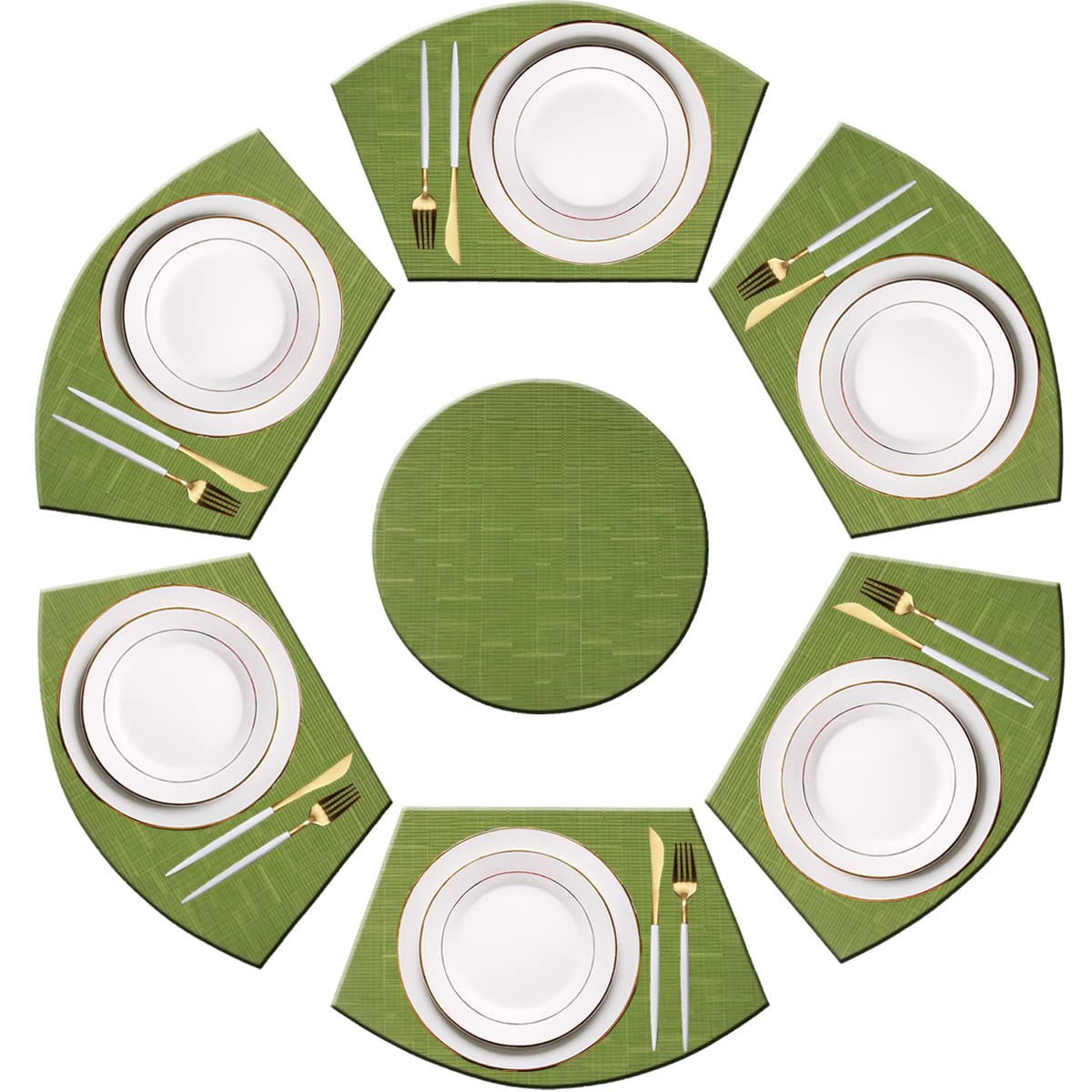 PIGCHCY Place Mats Heat-Resistant Non Slip Placemats Washable Easy to Clean Woven Vinyl Placemats for Dining Table (Set of 4, Brown)