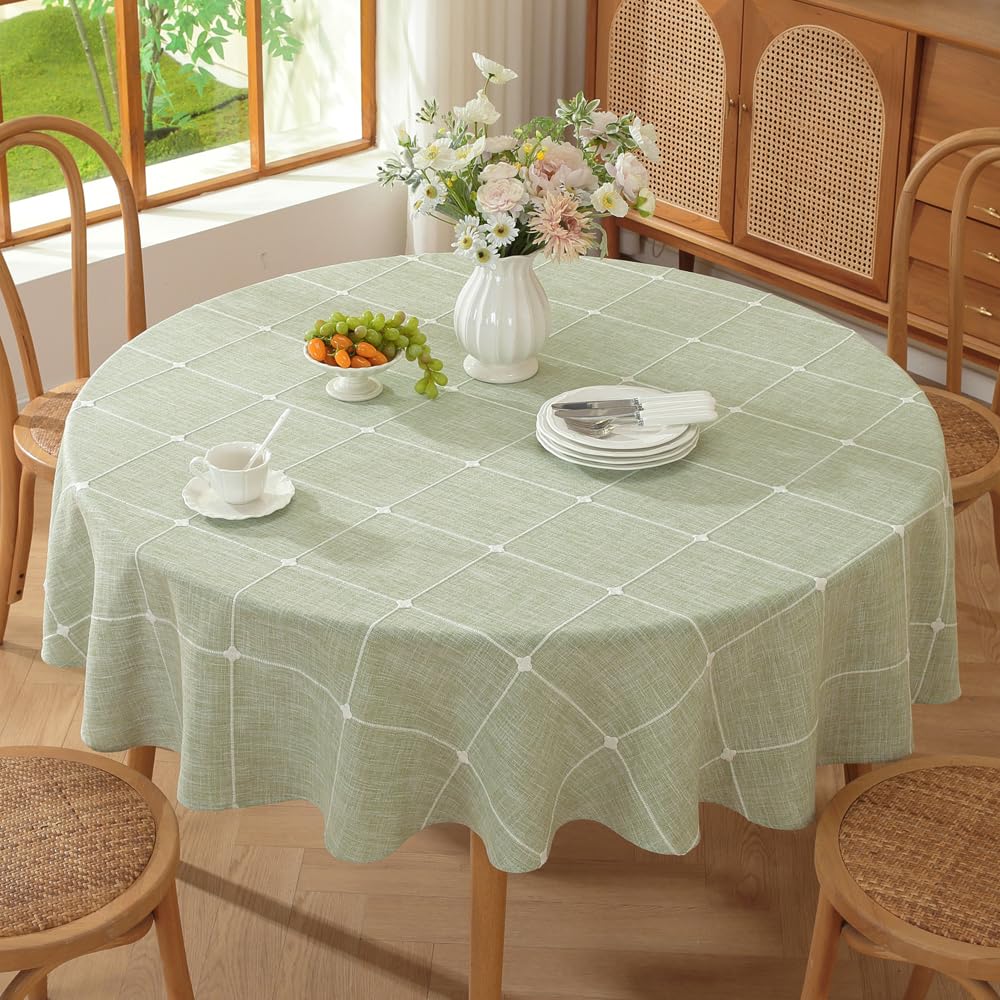 TruDelve 120 Inch Cotton Tablecloth Blue Table Cloths for 8 Foot Rectangle Tables Modern Extra Long Tablecloth(Blue,120"x52",Rectangular)