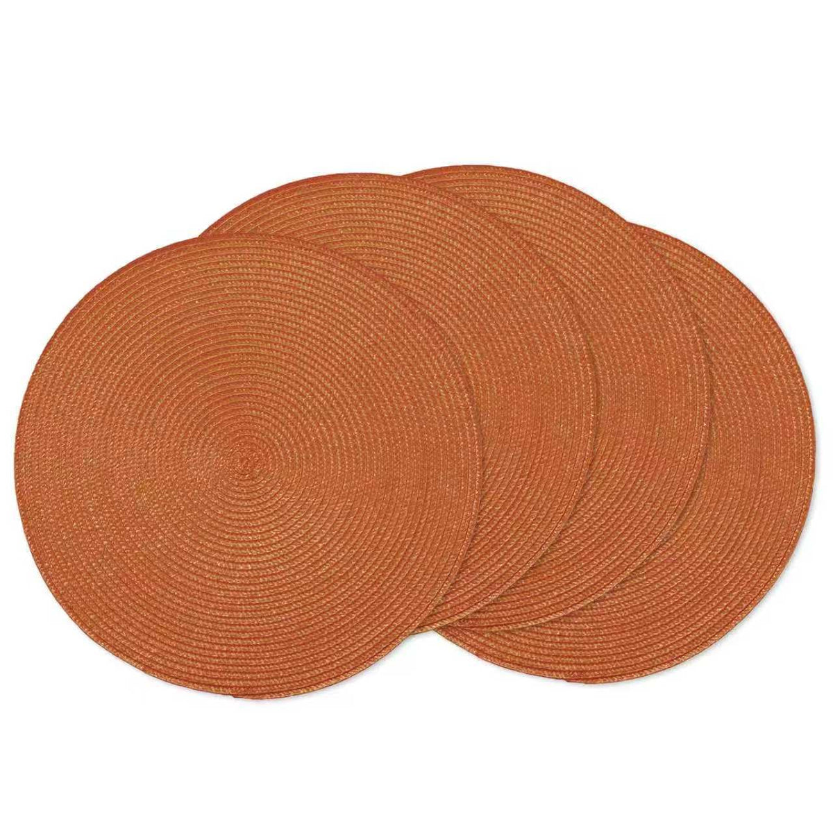 AHHFSMEI Round Braided Placemats Set of 6 15 Inch Black Table Mats