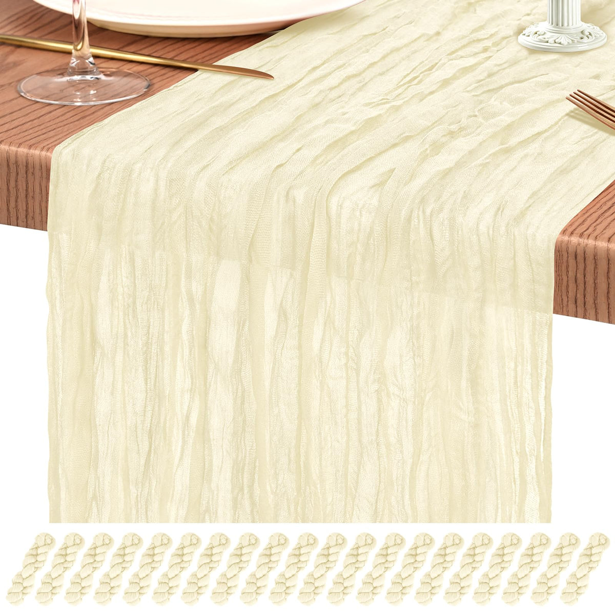 10 Pack Light Pink Cheesecloth Table Runner Wedding Birthday Table Decor