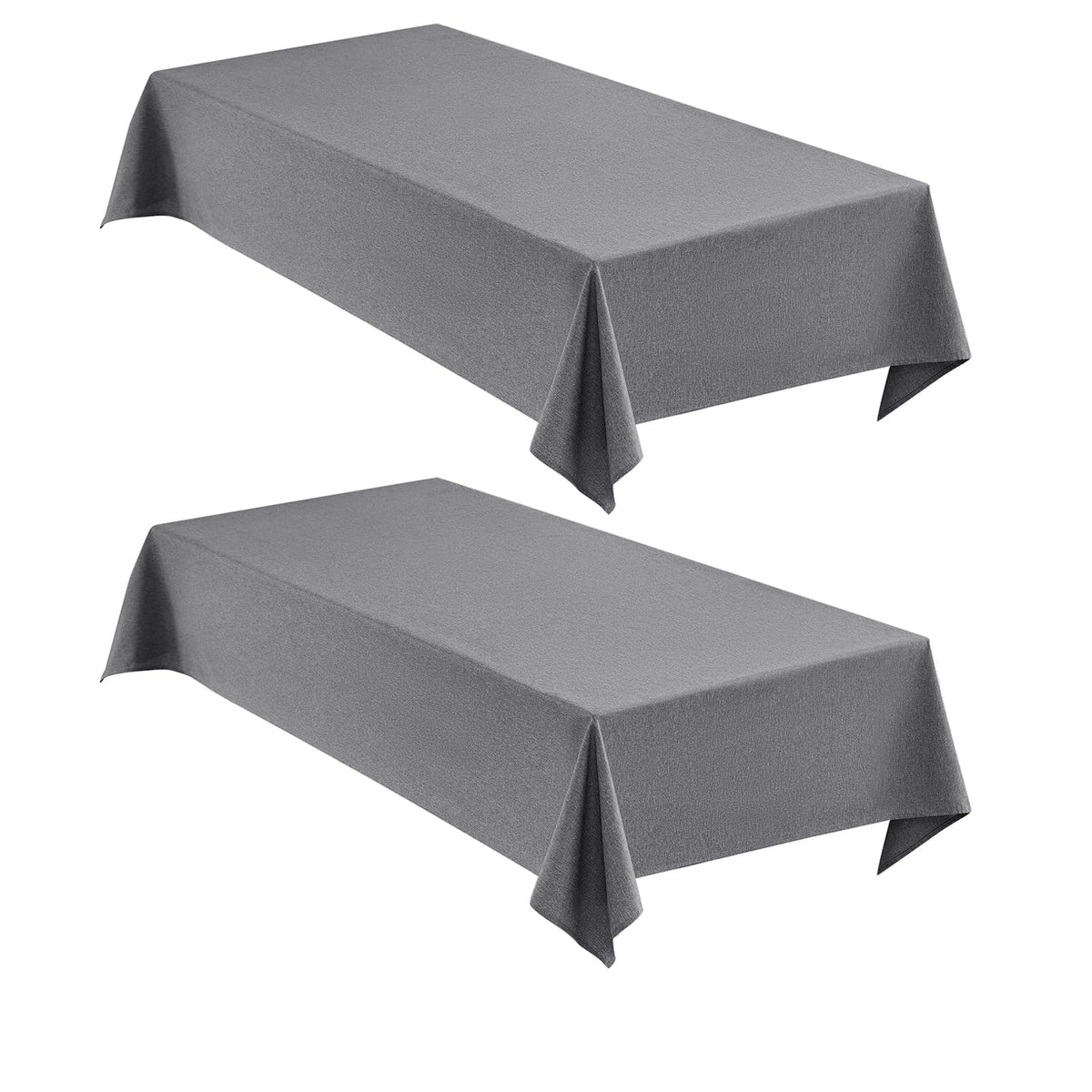 Faux Linen Tablecloths for Rectangle Tables, Burlap Textured Table Cloths Washable Farmhouse Table Cover Water Resistant for Dining, Wedding, Outdoor(Khaki, 52"×70")