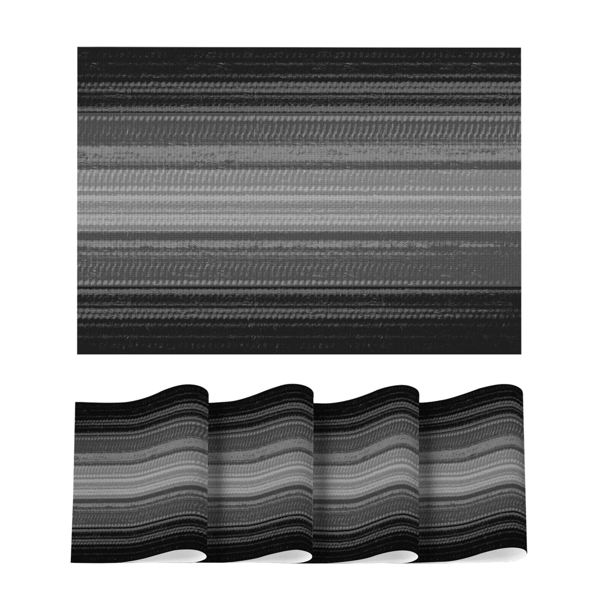 Artoid Mode Purple Gradient Stripes Placemats Set of 4, Washable Heat Resistant Non-Slip Woven Plastic Mardi Gras PVC Place Mats for Farmhouse Party Kitchen Dining Decor