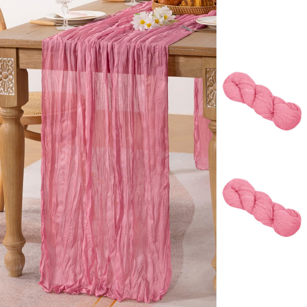 Ivory Cheesecloth Table Runner Farmhouse Fall Table Runner 10ft, 12 Pack