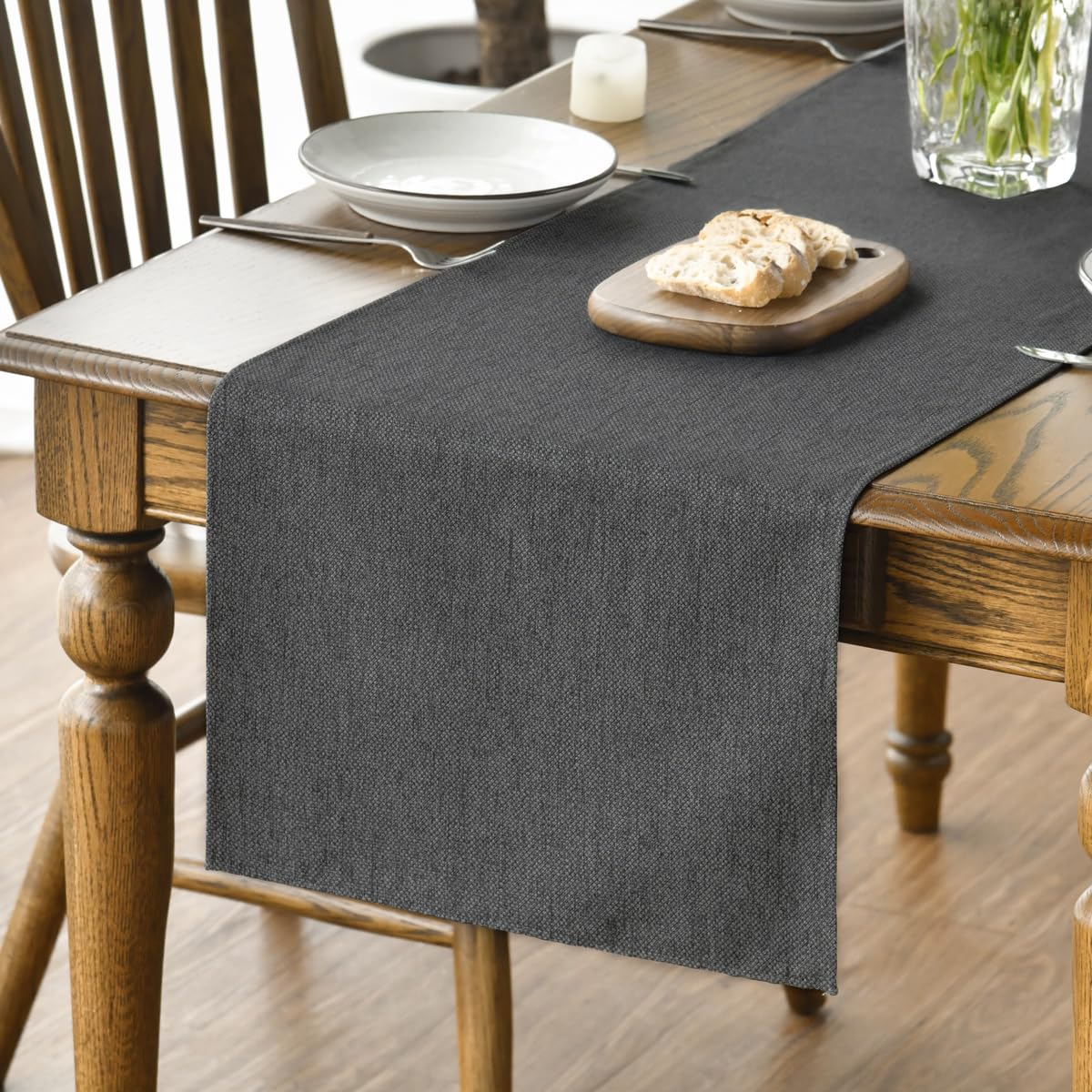 Artoid Mode Light Brown Table Runner, Seasonal Fall Washable Kitchen Dining Table Decoration for Home Party Decor 13x72 Inch