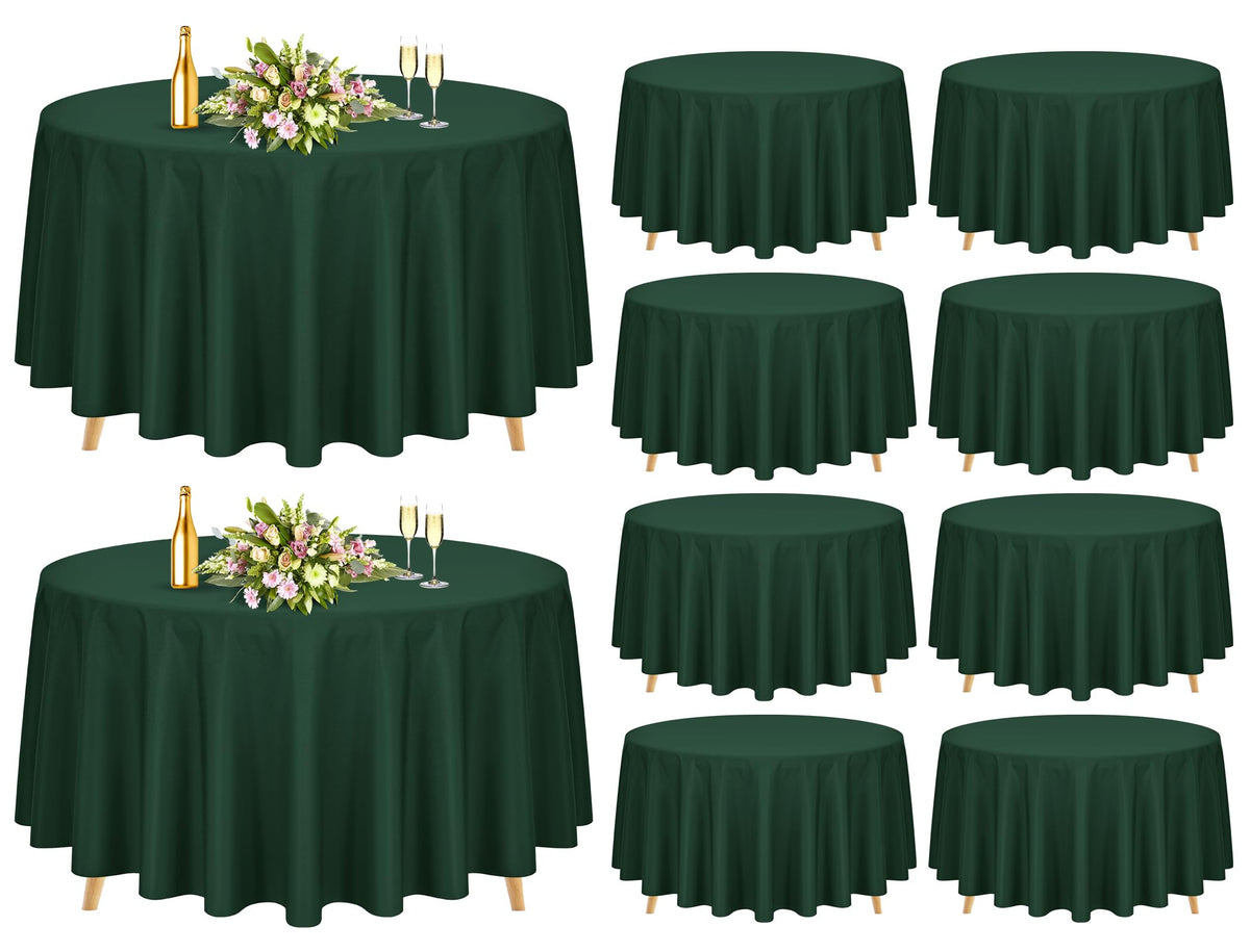 10 Pack Navy Blue Round Tablecloths 90 Inch, Polyester Round Table Cloth Circle Bulk Linen Washable Table Cloth Stain and Wrinkle Resistant Circle Table Cover for Wedding Party Dining Banquet