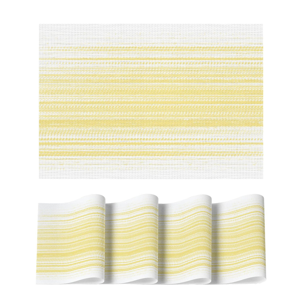 Artoid Mode Purple Gradient Stripes Placemats Set of 4, Washable Heat Resistant Non-Slip Woven Plastic Mardi Gras PVC Place Mats for Farmhouse Party Kitchen Dining Decor