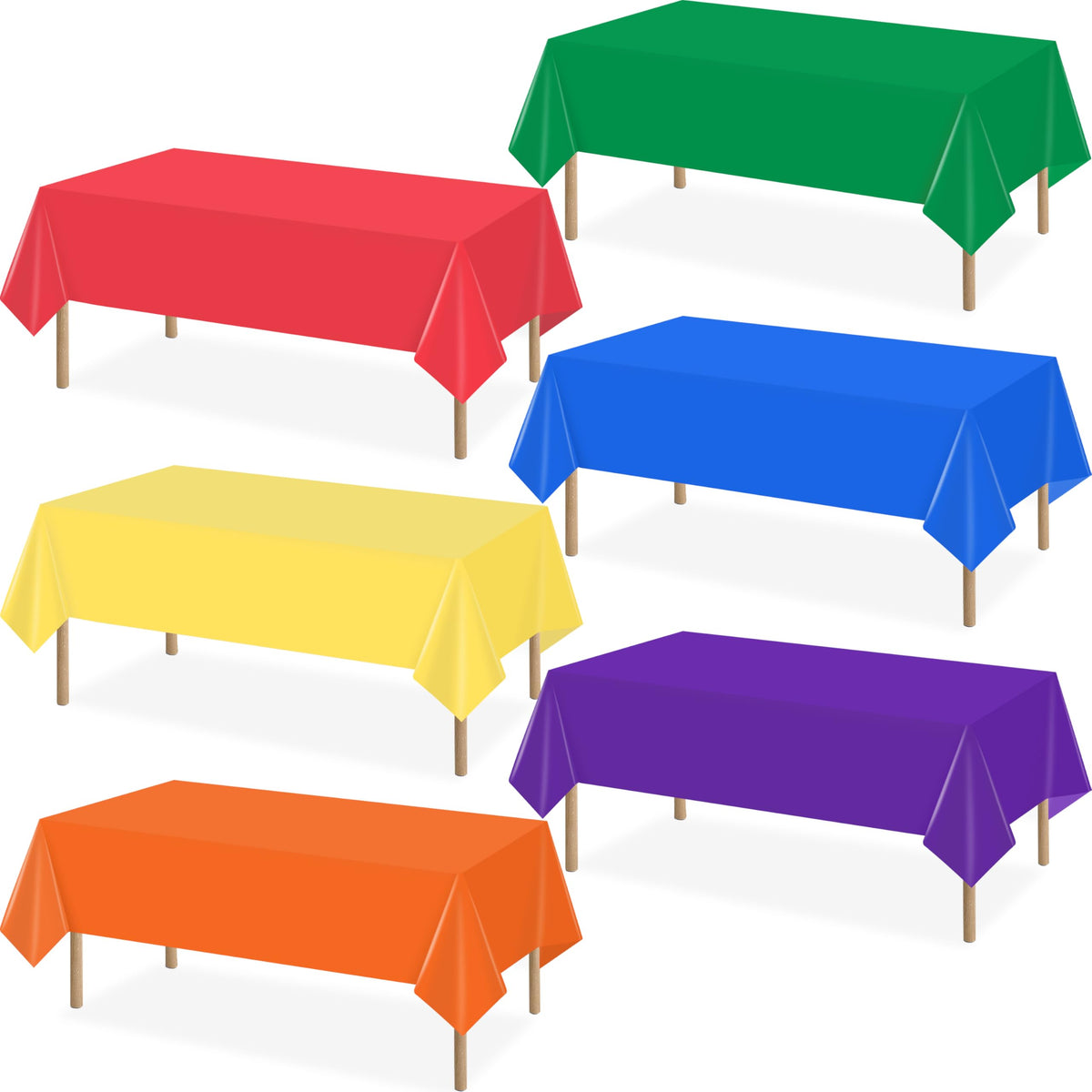 4 Pcs Light Blue Tablecloth 54 X 108 Inch Disposable Plastic Blue Tablecloths Waterproof Table Cloth Rectangular Table Cover for Boy Birthday Baby Shower Outdoor Picnic Party Decorations