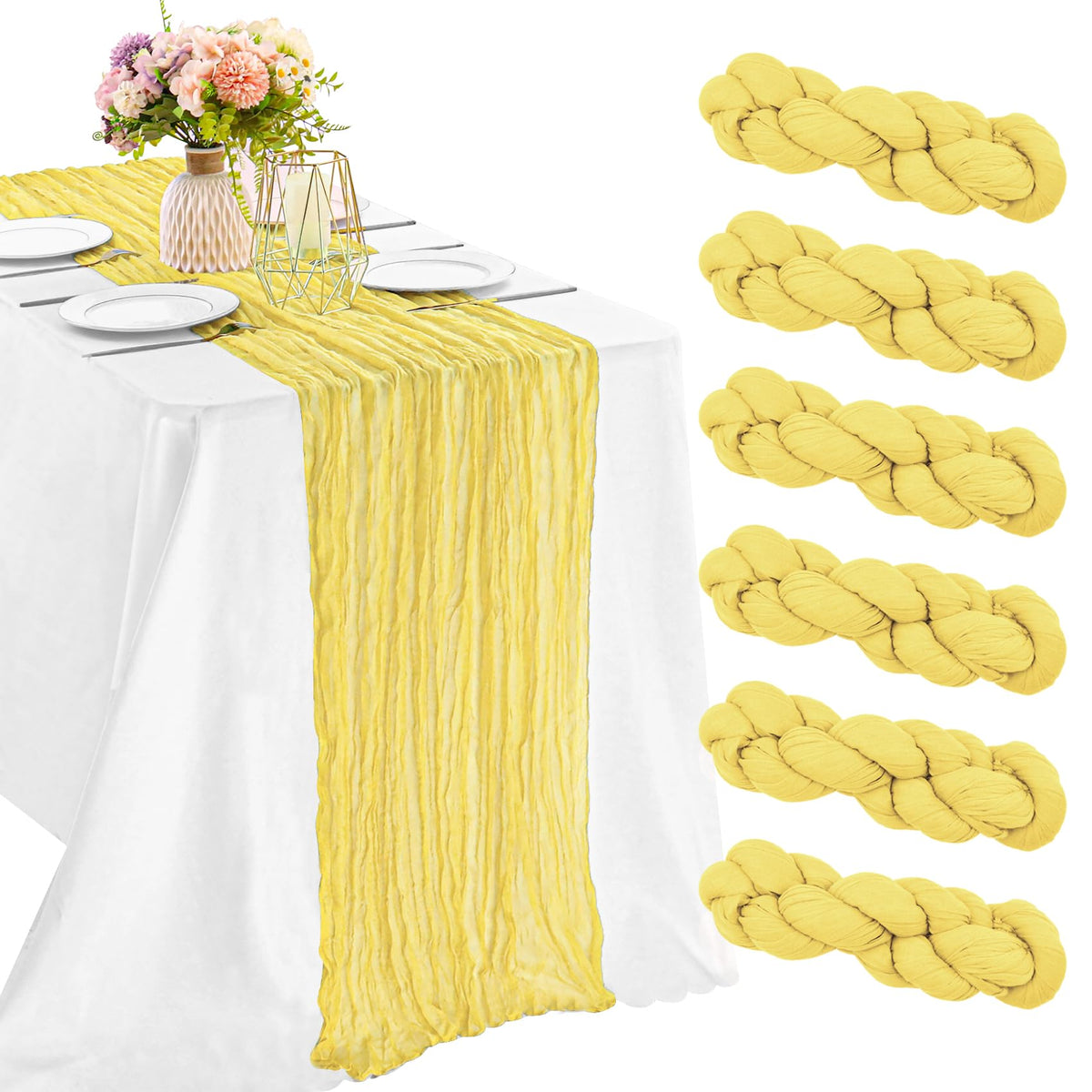 10FT Cheesecloth Table Runner Boho Party Home Decorations