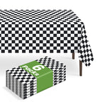6 Pack Disposable Blue Gingham Plastic Tablecloth, 54 x 108 Inch