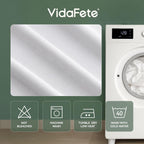 VidaFete Classic Series 140GSM Spandex Tablecloth 2Pcs, 6ft, White