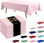 10 Pack Light Pink Disposable Tablecloth, Leakproof & Sturdy Table Cloth