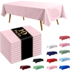 10 Pack Light Pink Disposable Tablecloth, Leakproof & Sturdy Table Cloth