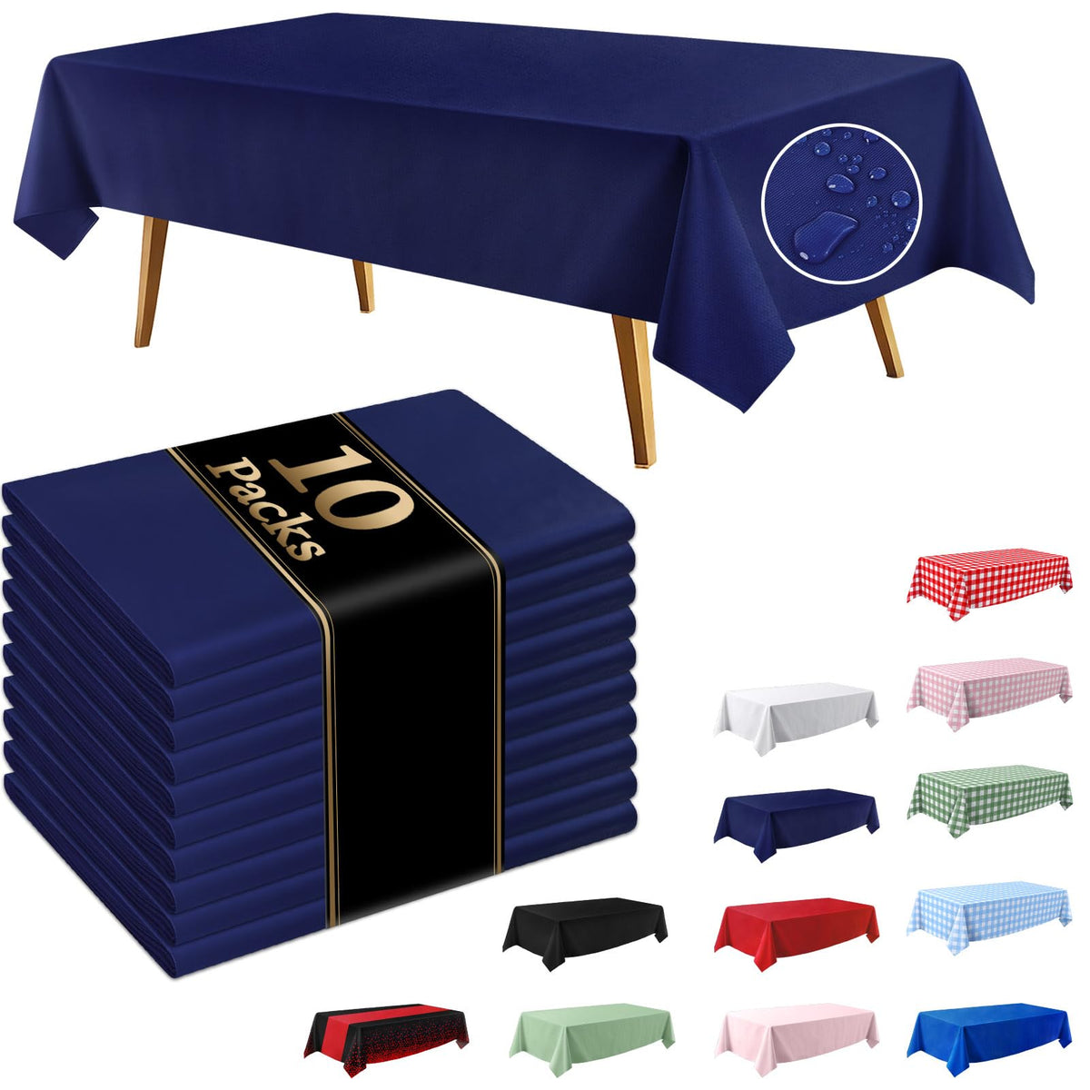 10 Pack Light Pink Disposable Tablecloth, Leakproof & Sturdy Table Cloth