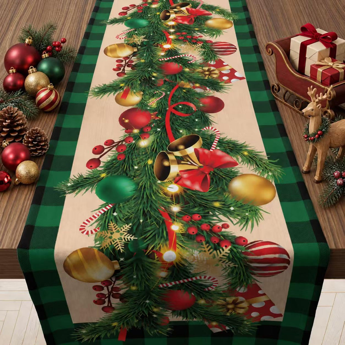 OHOME Fall Decor - Stained Glass Table Runner