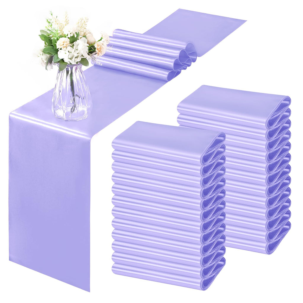 Horbaunal 12 Pack Sage Green Satin Table Runner 12 x 108 Inch