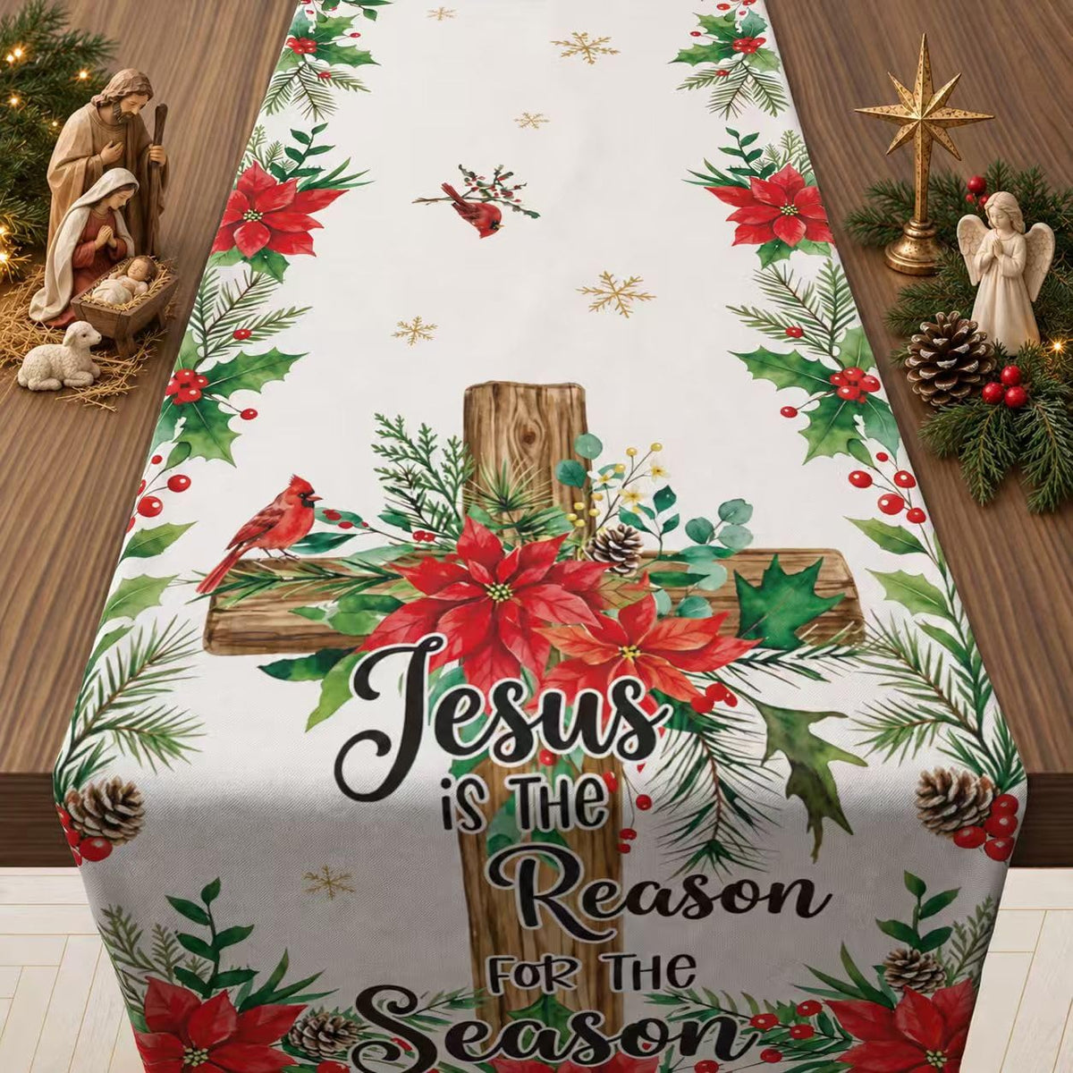 OHOME Fall Decor - Stained Glass Table Runner