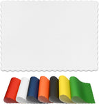 Disposable Paper Placemats – Premium, 100 Pack of White Scalloped Edge Placemats, Perfect Size 10x 14