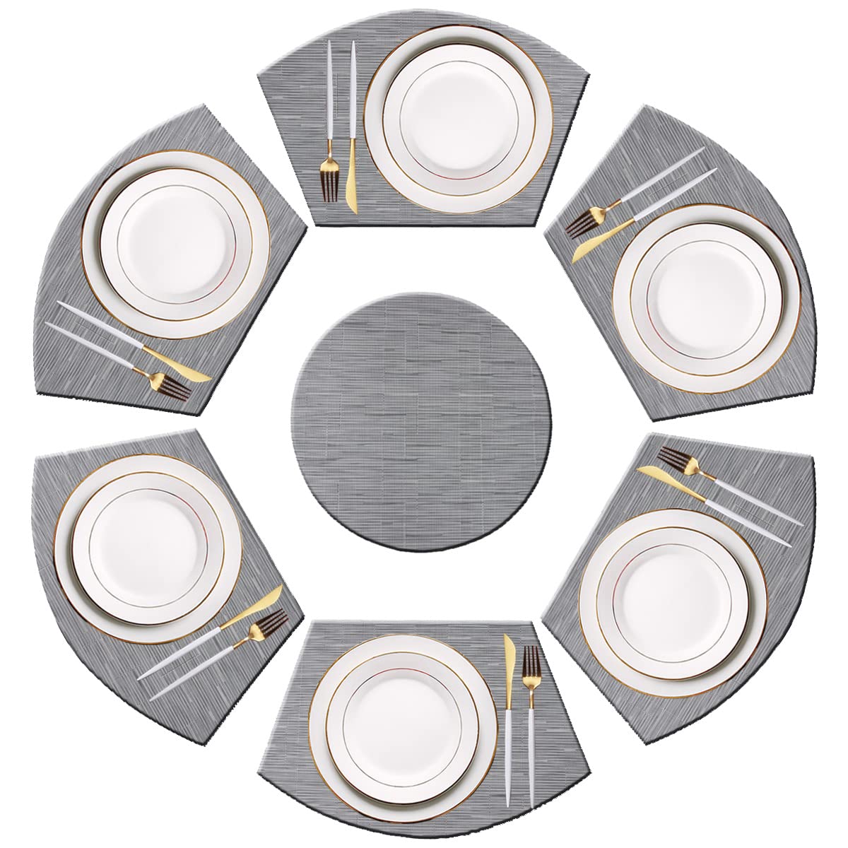 PIGCHCY Place Mats Heat-Resistant Non Slip Placemats Washable Easy to Clean Woven Vinyl Placemats for Dining Table (Set of 4, Brown)