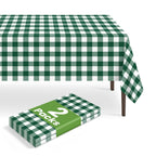 6 Pack Disposable Blue Gingham Plastic Tablecloth, 54 x 108 Inch