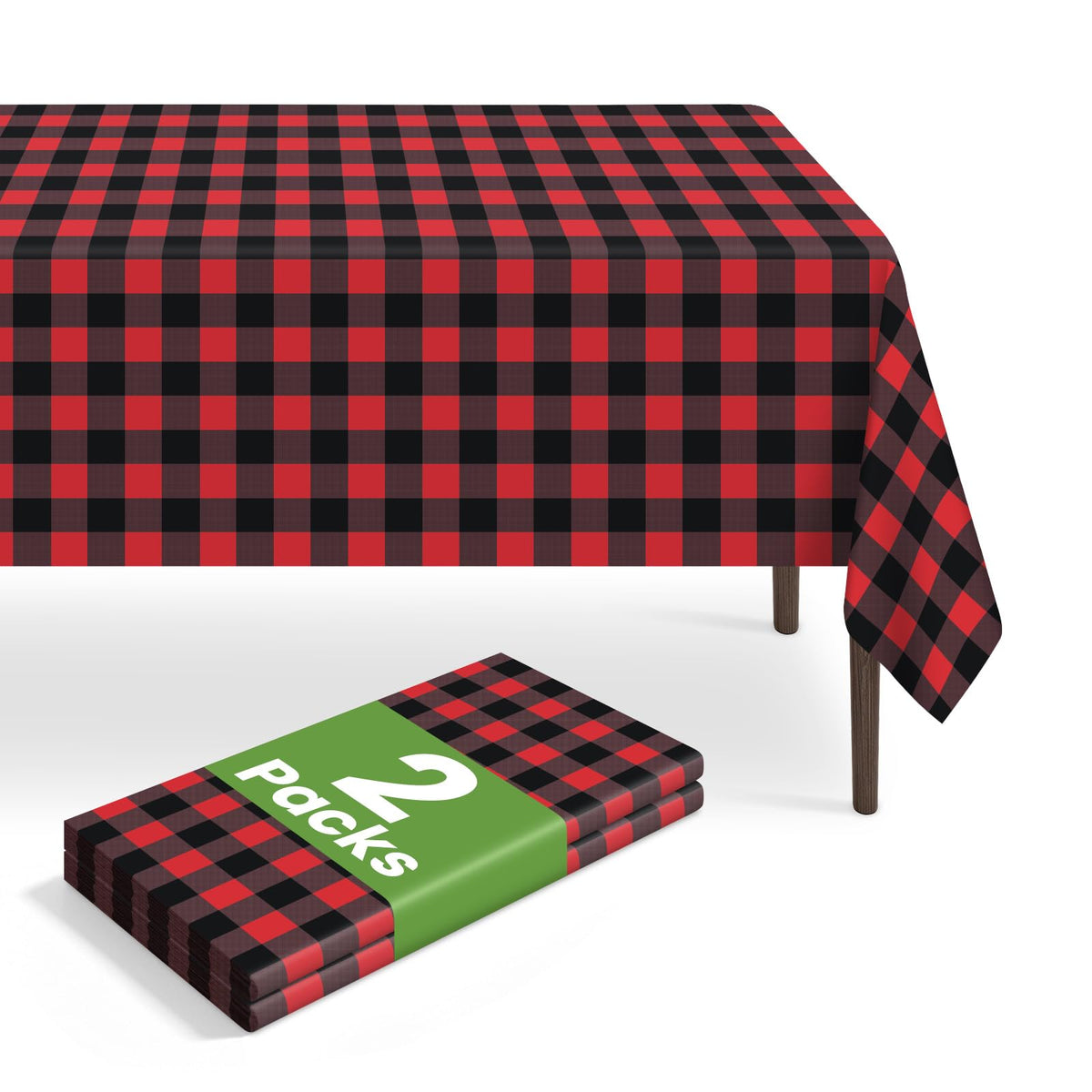 6 Pack Disposable Blue Gingham Plastic Tablecloth, 54 x 108 Inch