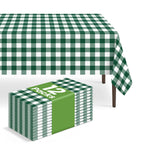 6 Pack Disposable Blue Gingham Plastic Tablecloth, 54 x 108 Inch