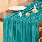 Blue Cheesecloth Table Runner Fall Boho Wedding Birthday Party Home Decor
