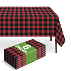6 Pack Disposable Blue Gingham Plastic Tablecloth, 54 x 108 Inch