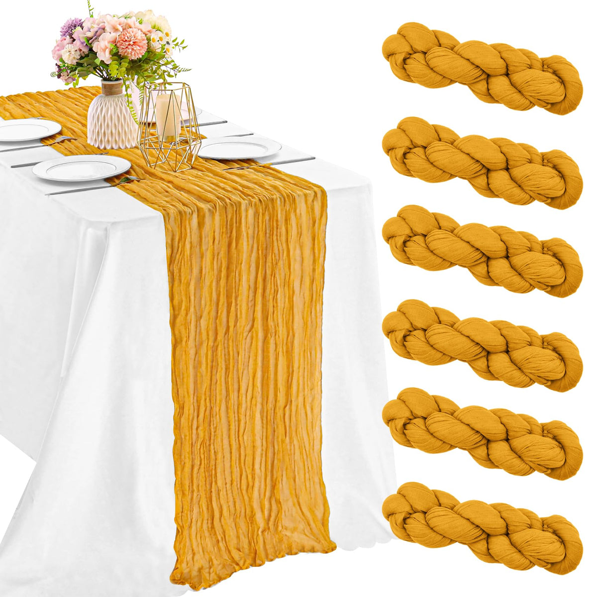 10FT Cheesecloth Table Runner Boho Party Home Decorations