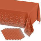 misaya 3 Packs Disposable Plastic Table Cloth, Gold Dots in White