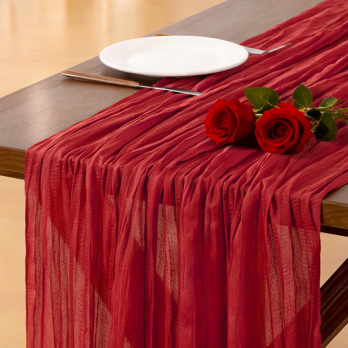 Blue Cheesecloth Table Runner Fall Boho Wedding Birthday Party Home Decor