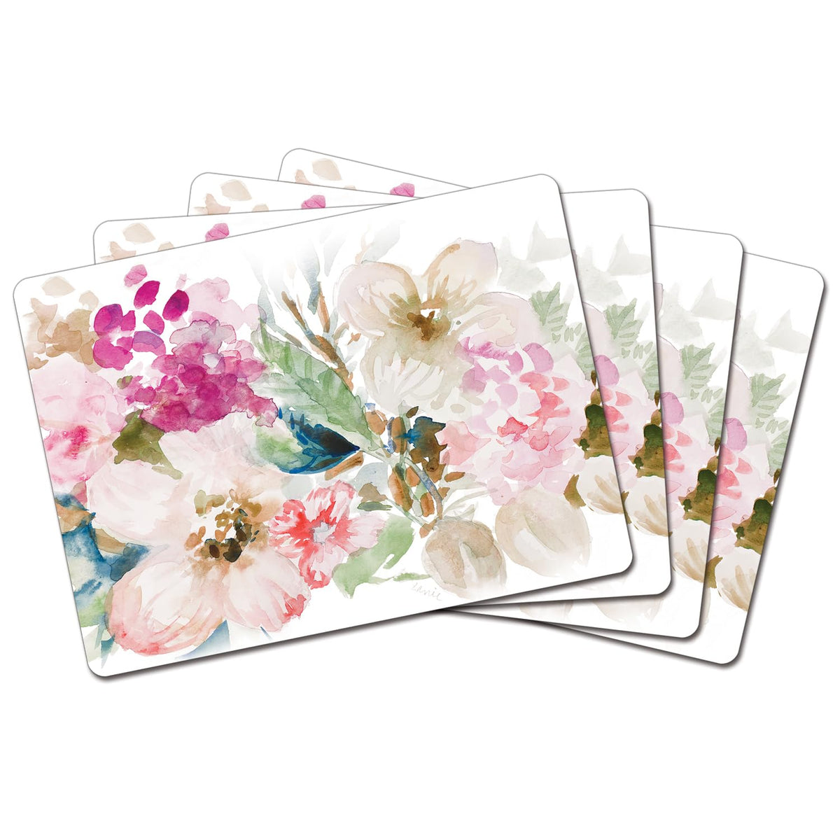 Green Fields Boxed Set of 4 Premium Hardboard Placemats