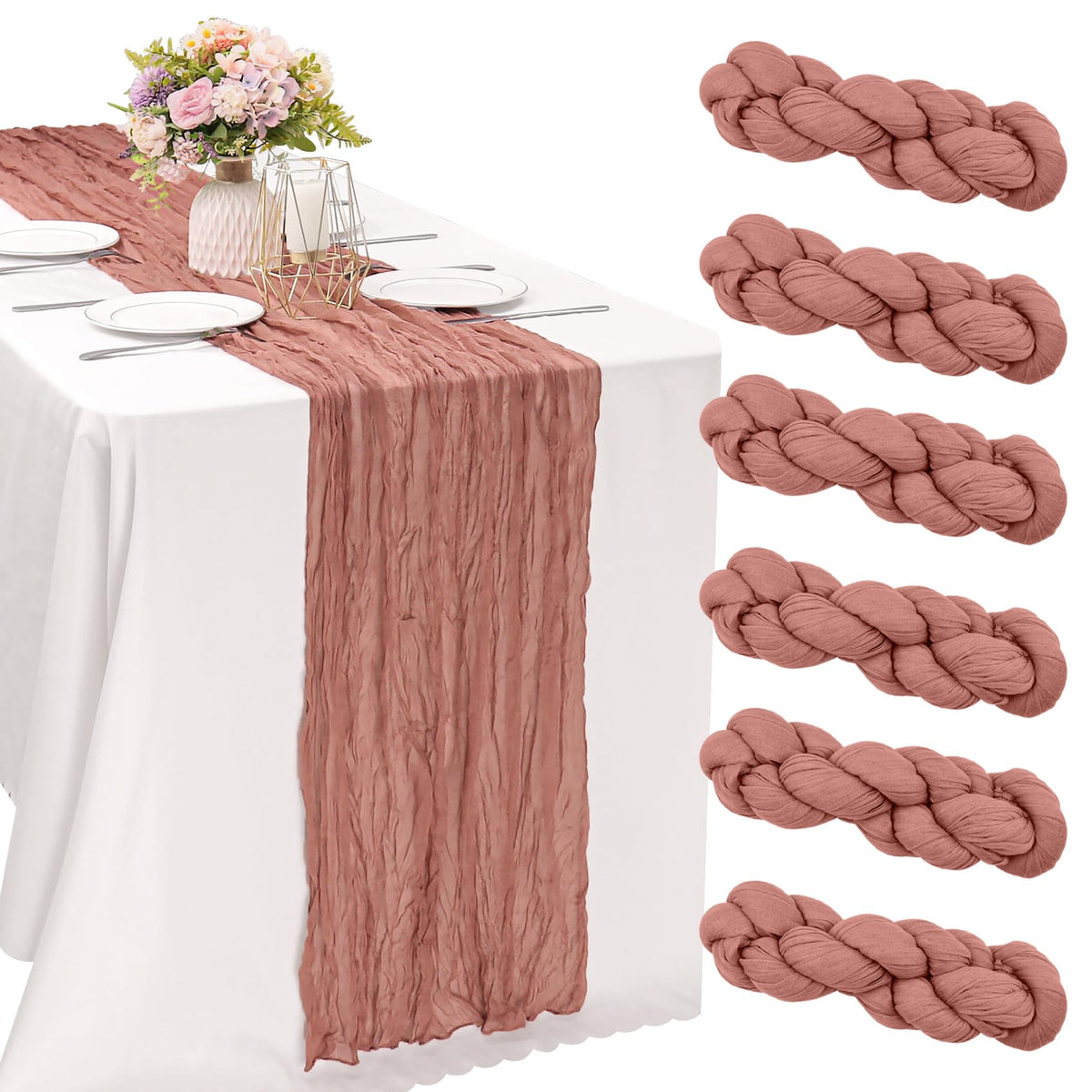 10FT Cheesecloth Table Runner Boho Party Home Decorations